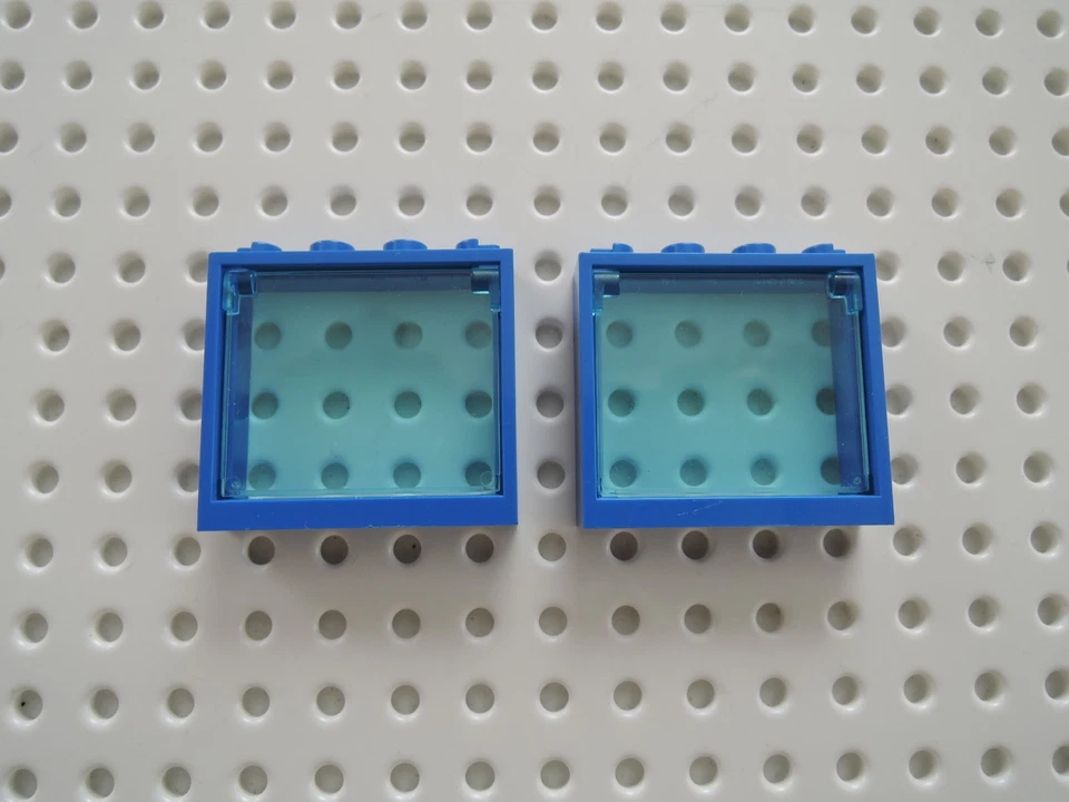 Lego 2 x Fenster Rahmen 60594 blau  1x4x3 + Kippfenster 60603 transp. hellblau - Bild 1 von 1