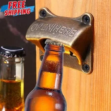 Can Opener Antique Bronze Wall Mounted Beer Bottle, Soda Opener Bar Accessories