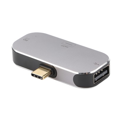 Docking Station 3 In 1 Type C Male To Mini USB A Type C Female USB C Dock CB