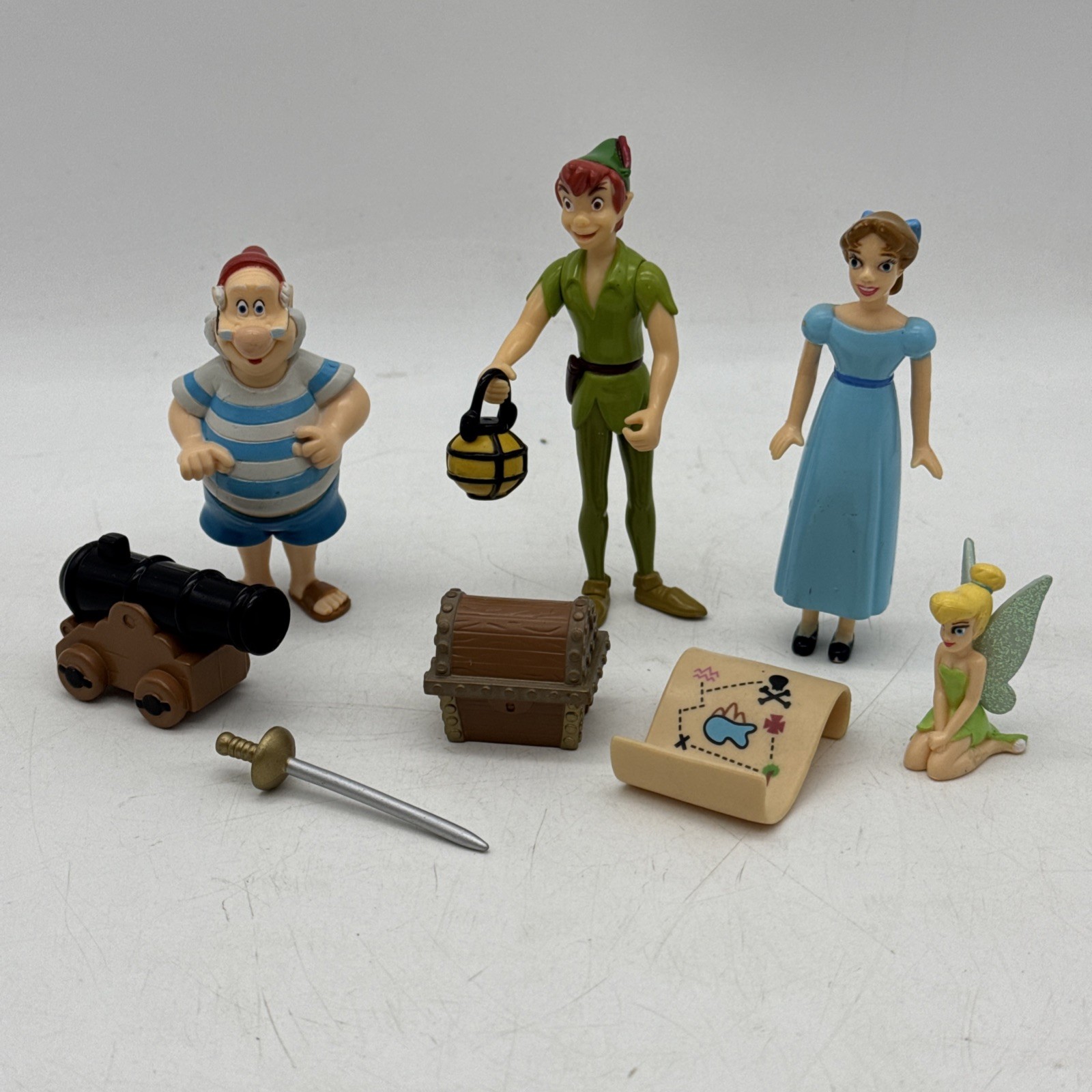 Disney Peter Pan Tinker Bell Collectible Figures 9 Piece Set Disneyland Cake Top