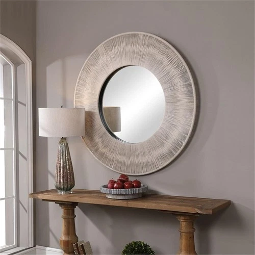 Uttermost Sailors Knot Round Coastal Iron MDF and Rope Mirror in White - Picture 6 of 8
