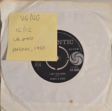 Sonny & Cher I Got You Babe Vinyl Record 7" VG/VG AT.4035 1965