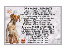 Brittany Dog Measuring Chart Magnet Kitchen Baking Guide