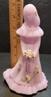 Fenton Glass Bridesmaid Purple Lavander Yellow Flowers Signed