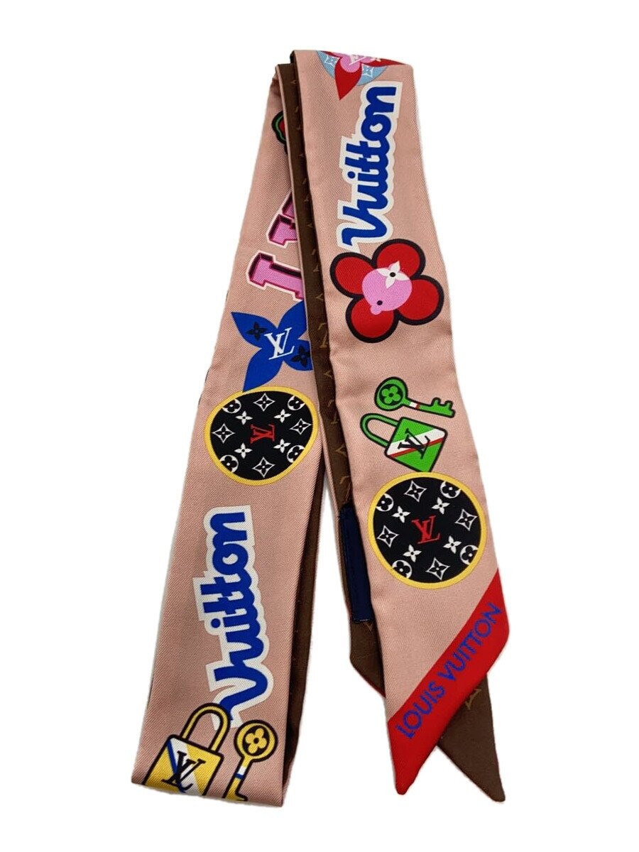 LOUIS VUITTON BB Bandana Monogram Silk Scarf Pink LV Stories Women Accessory