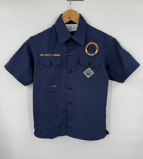 Boy Scouts of America Youth Uniform Shirt Blue Cotton Blend USA Size Medium