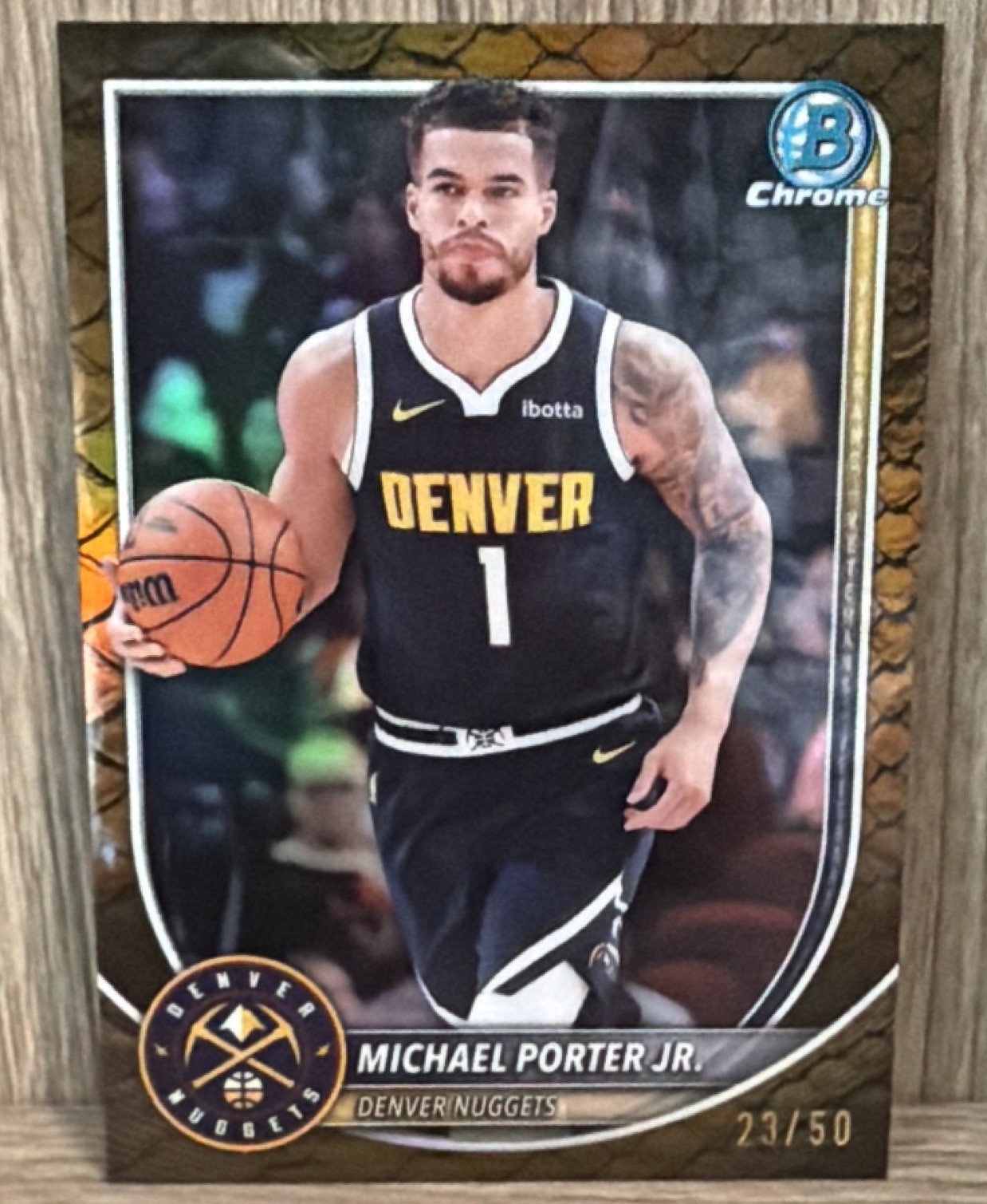 Topps Bowman Chrome 2025-26 Michael Porter Jr. Serial #BCV-179 23 /50 Reptilian 