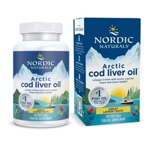 Nordic Naturals Arctic Cod Liver Oil Soft Gels - Lemon - 90 Softgels - Exp 4/27+