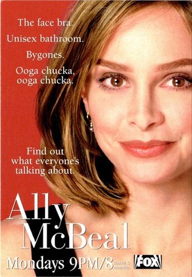 Fox TV Show Advertising  ALLY MCBEAL  Calista Flockhart  1998 4X6 Promo POSTCARD