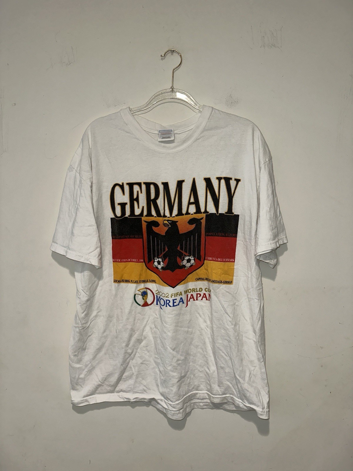 Germany 2002 FIFA World Cup Shirt Mens XL Vintage Soccer Korea Japan