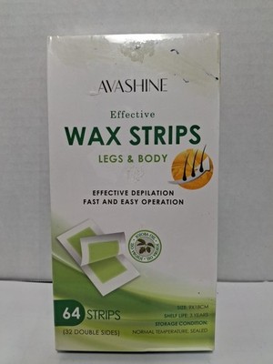 Avashine Legs & Body Wax Fast Depilation Strips 64 Strips EXP 02/2023