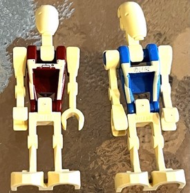 2 LEGO Star Wars - Red / Blue Security Battle Droid Minifigure (7662 / 9494)