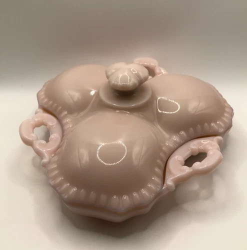 Vintage Cambridge Glass Charleton Pink Divided Candy Dish