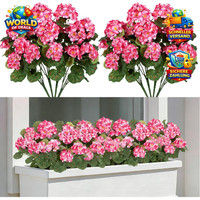 KüNstliche Geranien Rosa Uv-BestäNdig 4 BüNdel Seidenblumen FüR Innen