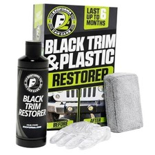 Black Trim Restorer - Lasts 6 Months, Dye Infused Waterproof Plastic 4 oz Kit