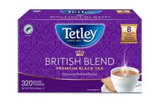 Tetley British Blend Premium Black Tea, 320 Tea Bags, Rainforest Alliance Certif