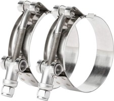 2 Pack 3 Inch T-Bolt Hose Clamps 83-91mm 300 Series Stainless Steel