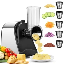 Electric Vegetables Slicer Fruits Potato Cheese Grater for Home Kitchen Use 250W