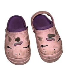Capelli New York Pink Unicorn Toddler Girls Clogs Size 9 AS IS MISSING STRAP