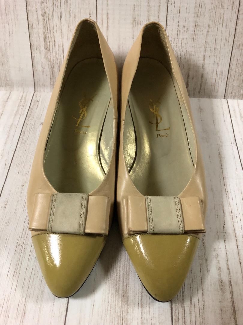 Autentiche decolte Yves Saint Laurent a punta colore beige kaki taglia 37 donna