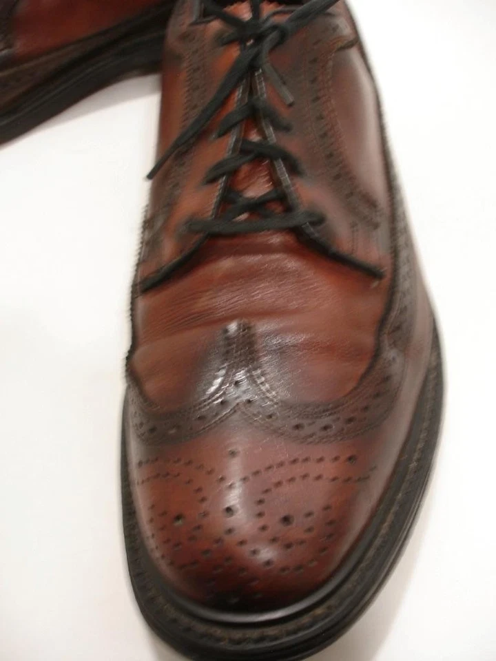 Zapatos para hombre 11 D M Coburne cuadrados de colección años 50 marrón bruñido punta de ala alas largas Foto 4 de 4