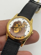 Disney The Lion King Wristwatch Gold Tone Bla...