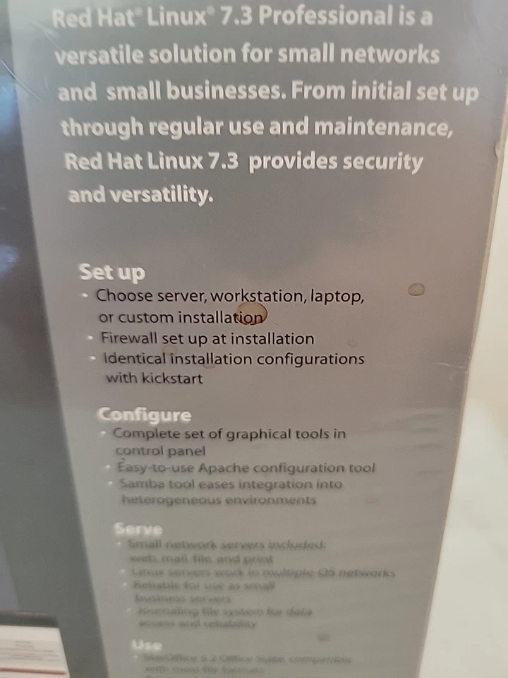 RED HAT Linux 7.3 Operating System The Linux Professional Brand New SEALED - Image 4 of 4