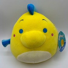 Squishmallows Disney 8" Flounder Yellow Blue Fish Plush Toy Little Mermaid NWT