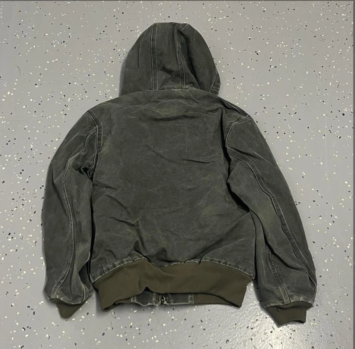 Vintage Carhartt J25 MOS Moss Green Faded Active Jacket Thermal Lined Small - product detail image 2