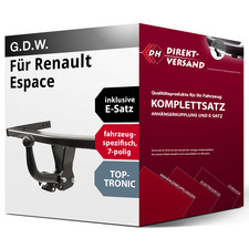 Für Renault Espace V JR (G.D.W.) Anhängerkupplung starr + E-Satz 7pol spezifisch