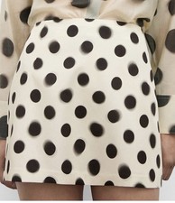 NWT Women's Polka-Dot Satin Mini-Skirt Size 2 From Mango