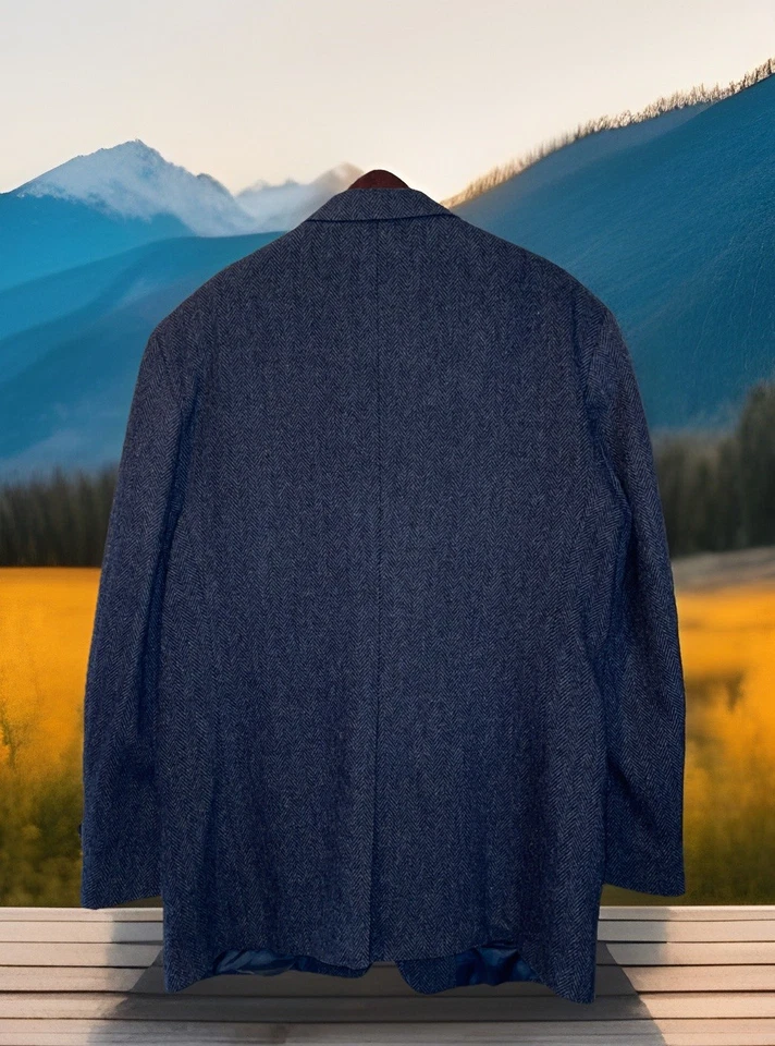 Blazer Woolrich Hombre 44L Gris Espiga Tweed Land Man Yellowstone Foto 3 de 4