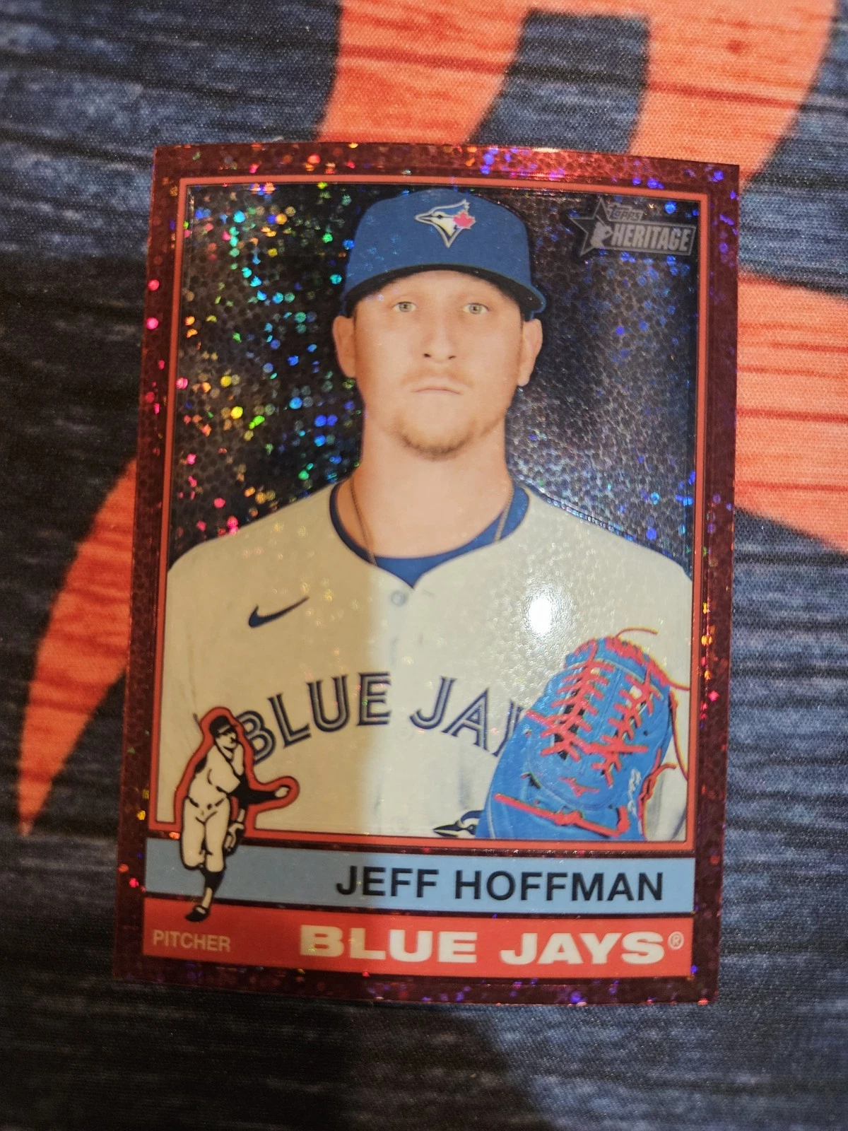 2025 Topps Heritage SP Jeff Hoffman #431 Chrome Burgundy Sparkle Refractor