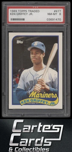 Ken Griffey Jr 1989 Topps Traded #41T Seattle Mariners Rookie Hall of Fame PSA 8