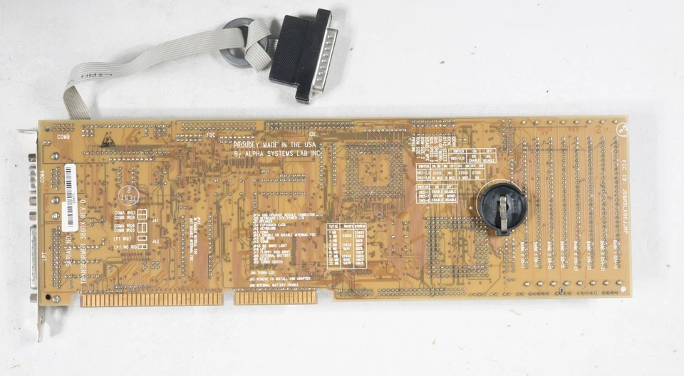 Vintage Alpha Systems Labs Transformer 386DX MBA-386-D 16 bit ISA ISA285 - Image 2 of 3