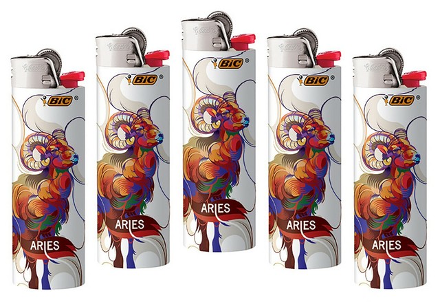 Best Torch Lighter 2021 Bic Aries Horoscope Lighters 5pk, New 2020 2021 Astrology Design 