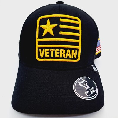 US Army Veteran Hat USA Flag Vet Emblem Camouflage Cap  display picture 1