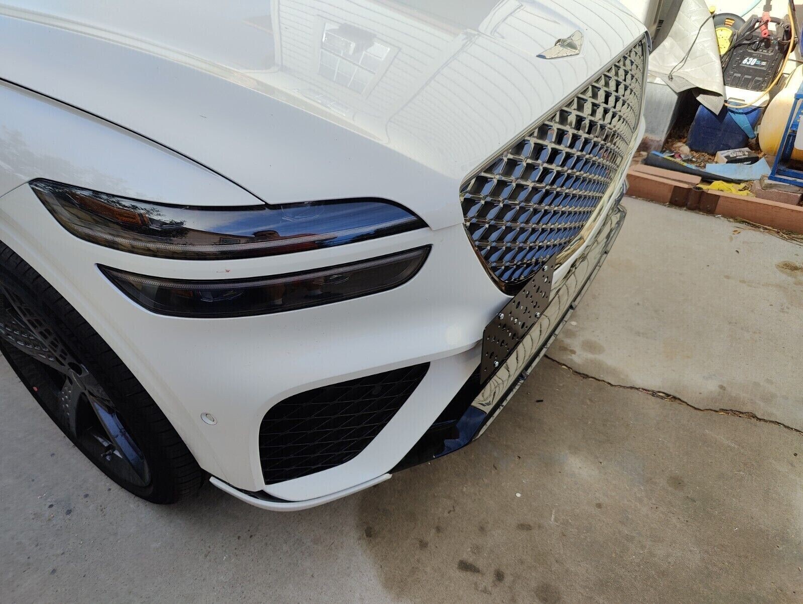 Front Bumper Tow Hook License Plate Tag Mount Bracket For Genesis GV70