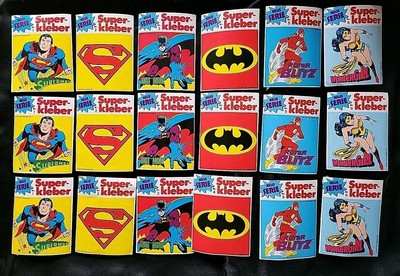 3x Superman Superkleber Nr. 1-6 kompletter Satz   DC 1977 