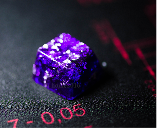 Handmade Resin & Silver Foil Keycap R4 Keycaps For Cherry MX Mechanical Keyboard - Picture 5 of 19