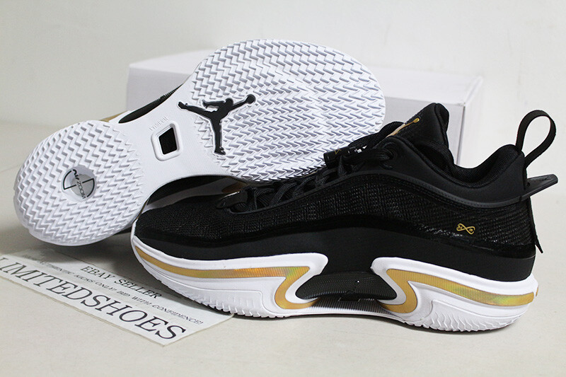 Nike Air Jordan 36 XXXVI Low PF Black Metallic Gold White Nike Air Jordan 36 XXXVI Low PF Black Metallic Gold White
