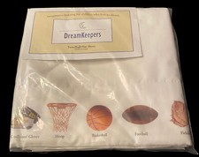 Sports bedding full size flat sheet NIP dreamkeepers basketball football soccer
