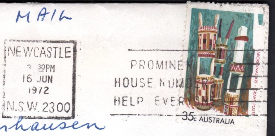 Australia 35c 1971 solo artes aborígenes tumba correo aéreo Oakleigh VIC a Alemania Foto 2 de 3