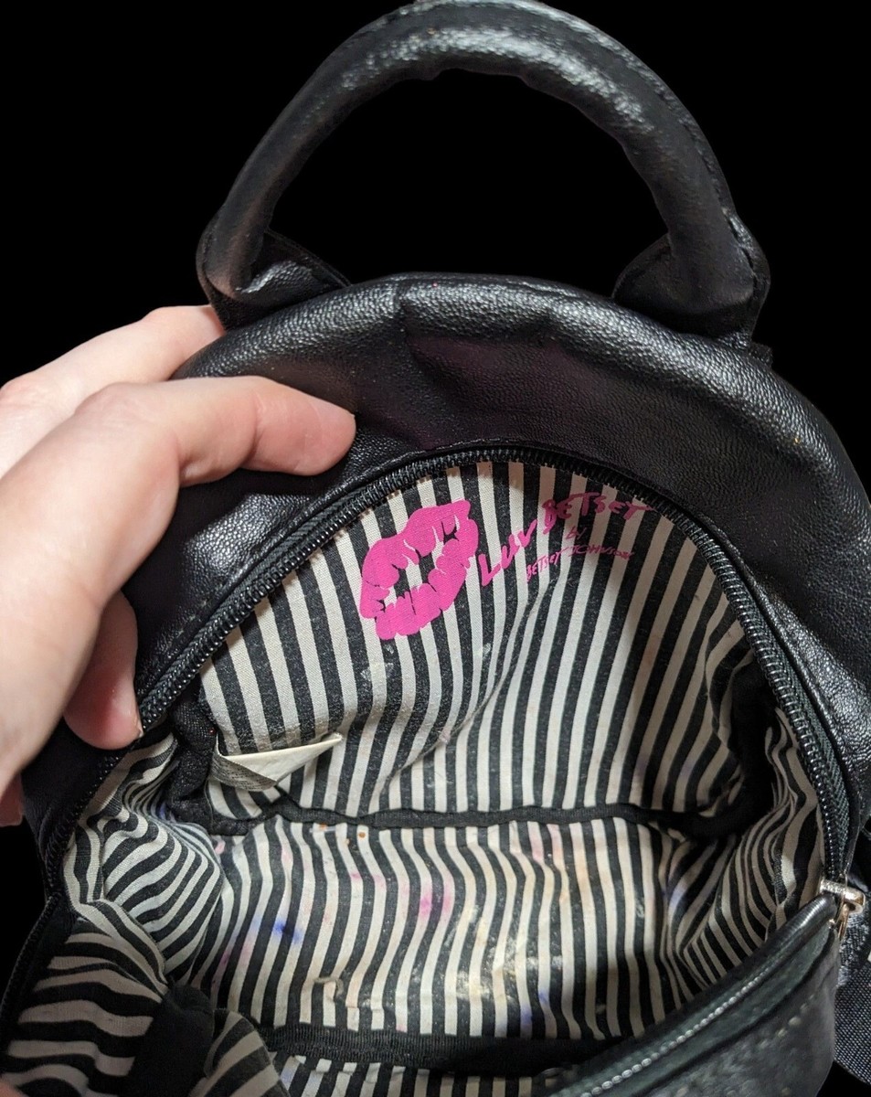 Luv Betsey by Betsey Johnson Pink and Blue Striped mini Backpack purse Luv Betsey Betsey Johnson Striped Mini Backpack Purse | eBay main image 3