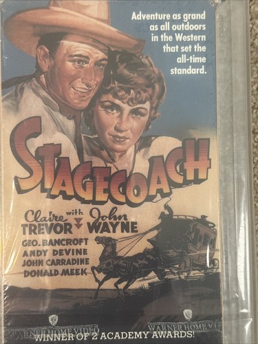 John Wayne Stagecoach (VHS) NEW & SEALED - GRADED 80 VGA 1990 Warner Home Video - Picture 2 of 4