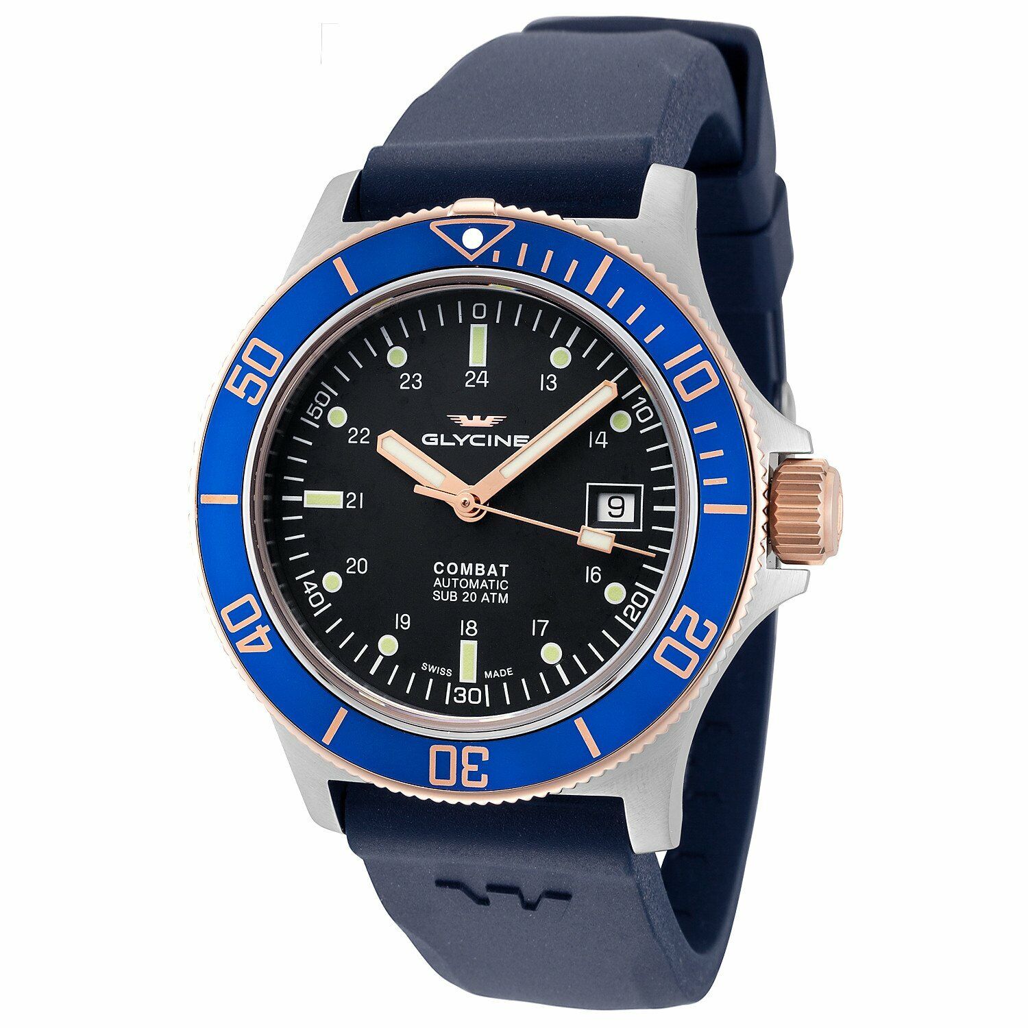 Glycine Men's 3908.383.B6.D8D Combat Sub Automatic 42mm GL0089 Wrist Watch
