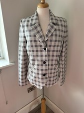 Cabi Valentina 4 Gray Plaid Check Sleek Ponte Knit Polished Blazer Jacket