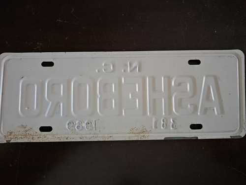 Ashboro North Carolina License Plate 1969 NC City Plate - Picture 2 of 2