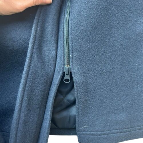 L.L. Bean womens toggle duffle coat size 6 petite navy blue hooded wool Italy - Picture 3 of 12