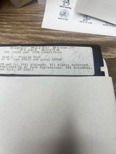 1991 NINTENDO HI-TECH SUPER MARIO BROS. PRINT WORLD IBM PC Vintage Nintendo - Picture 7 of 10